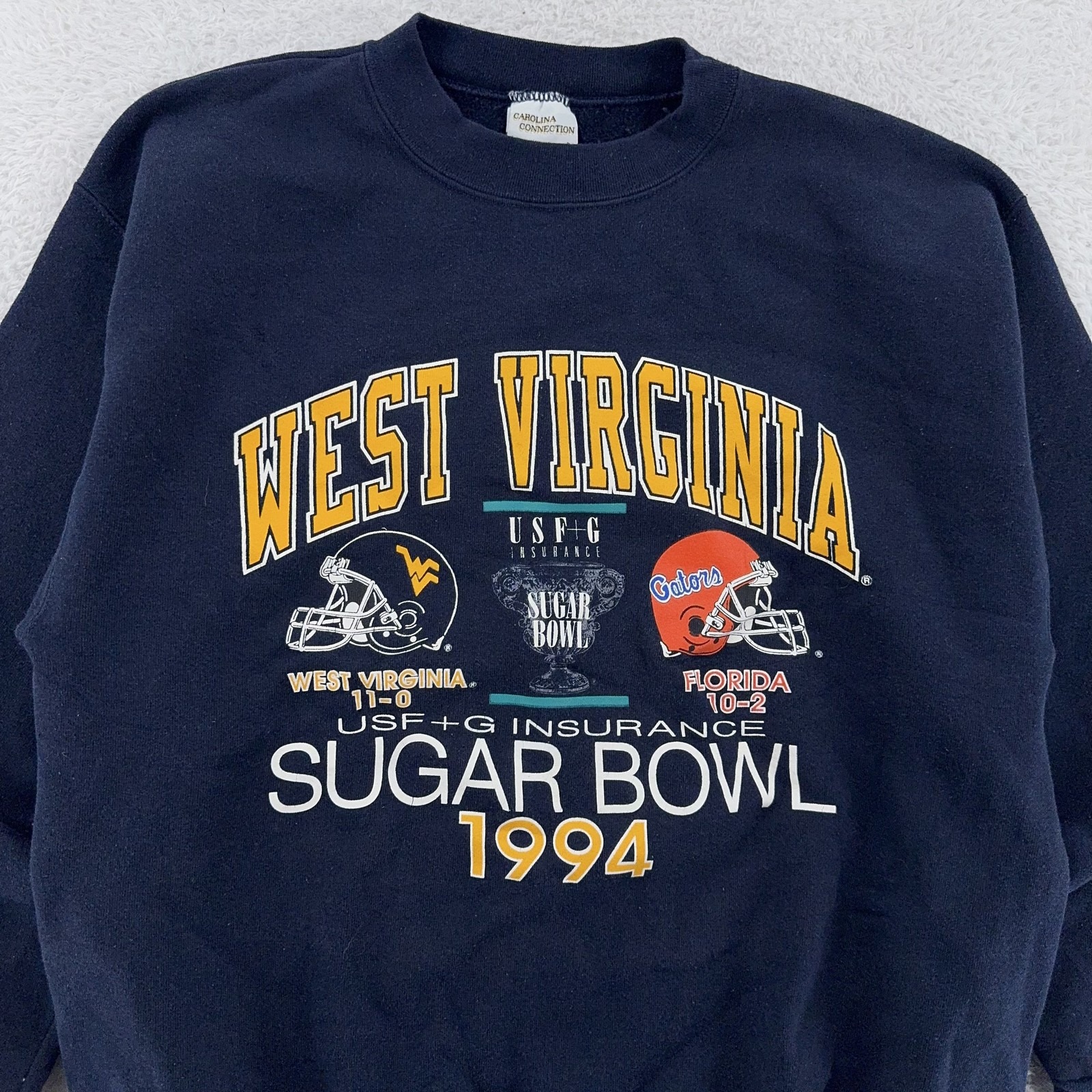 Vintage West Virginia Mountaineers Shirt Medium Ncaa Football Sugar Bowl 90s